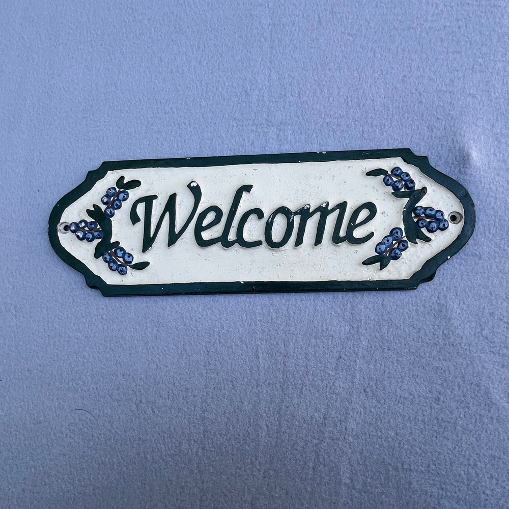 Heritage Metalcraft Welcome Sign Aluminum Blueberry Plaque Made in Maine 12.5in